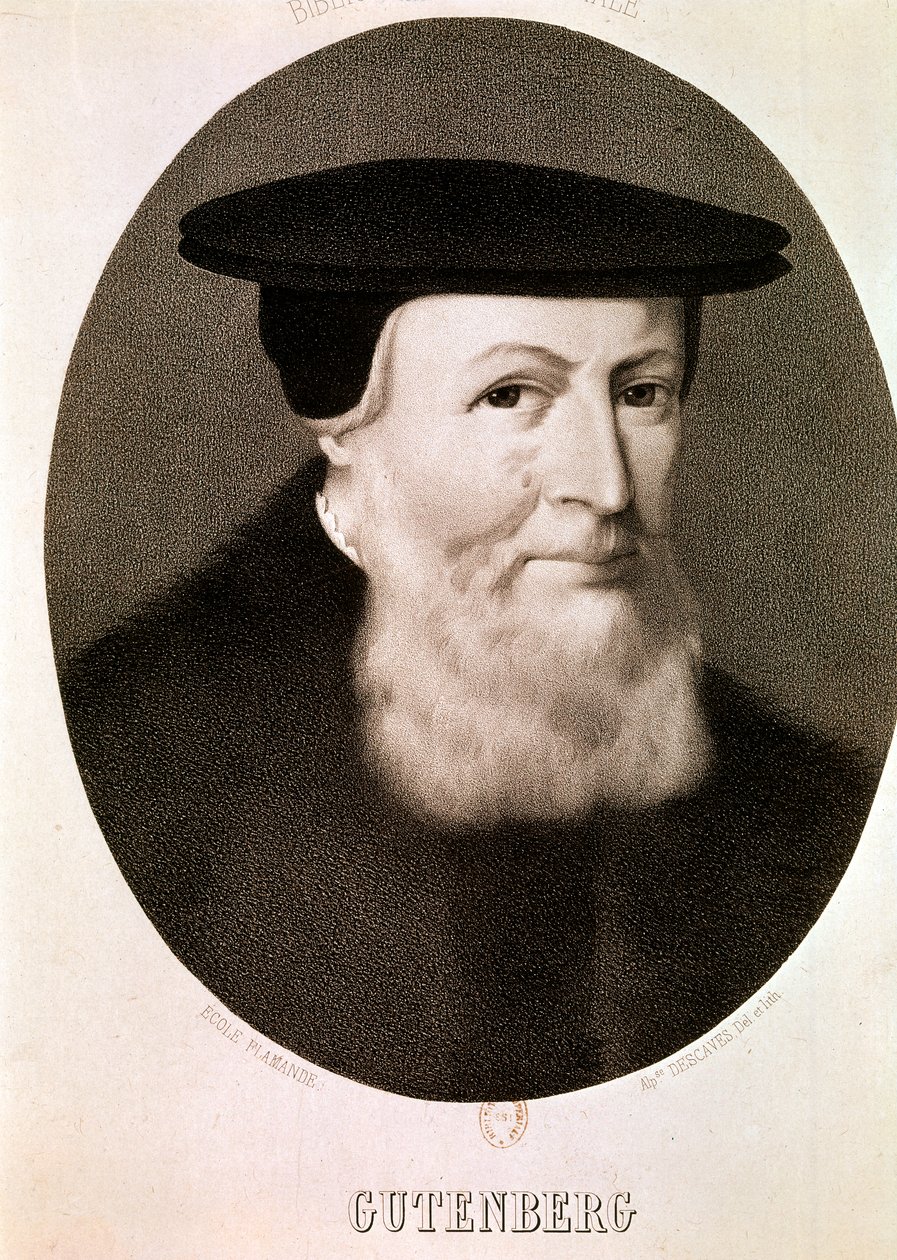 GUTENBERG Johannes : Portrait (eau-forte) - Artist Unknown