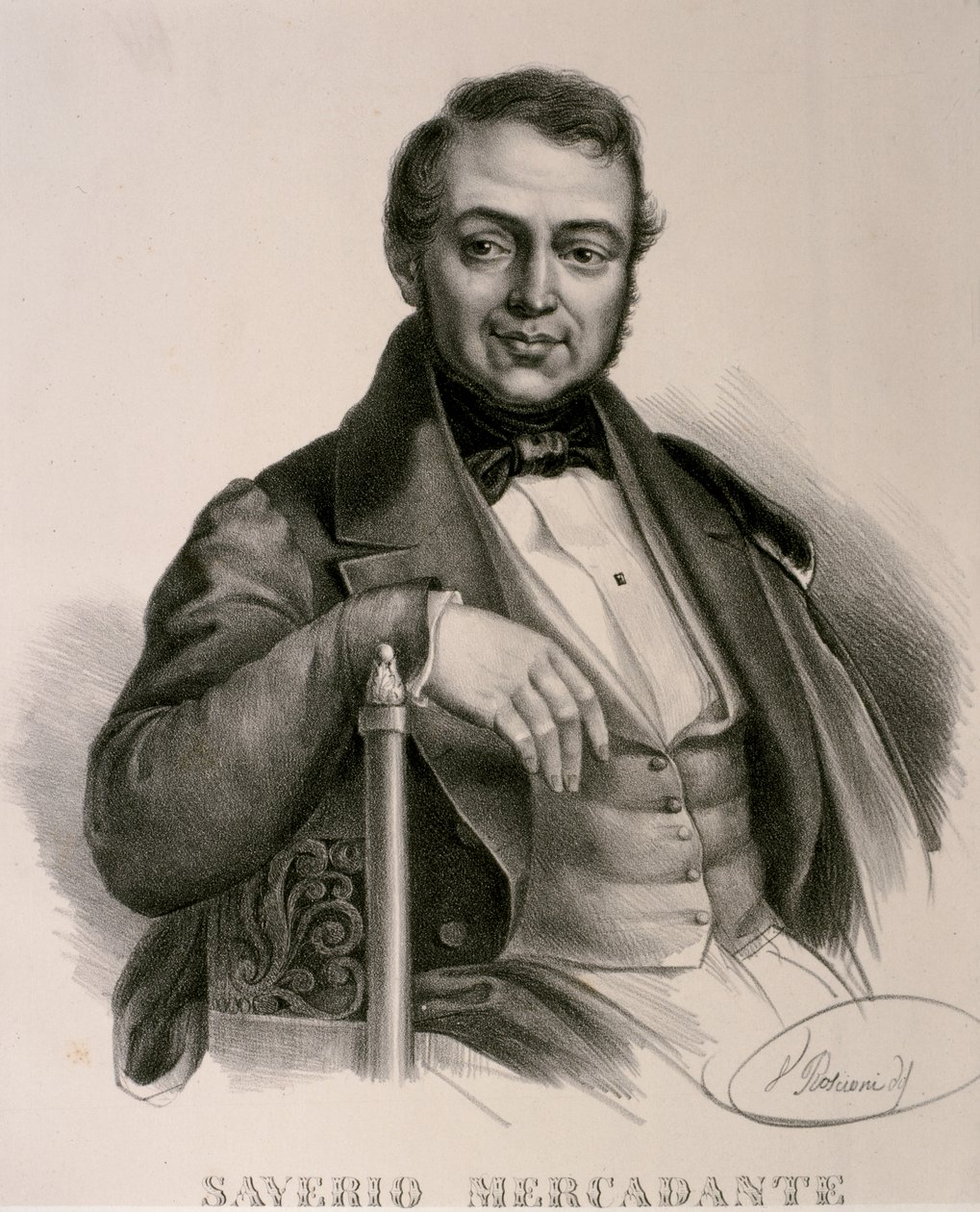 Portrait de Saverio Mercadante (eau-forte) - Artist Unknown