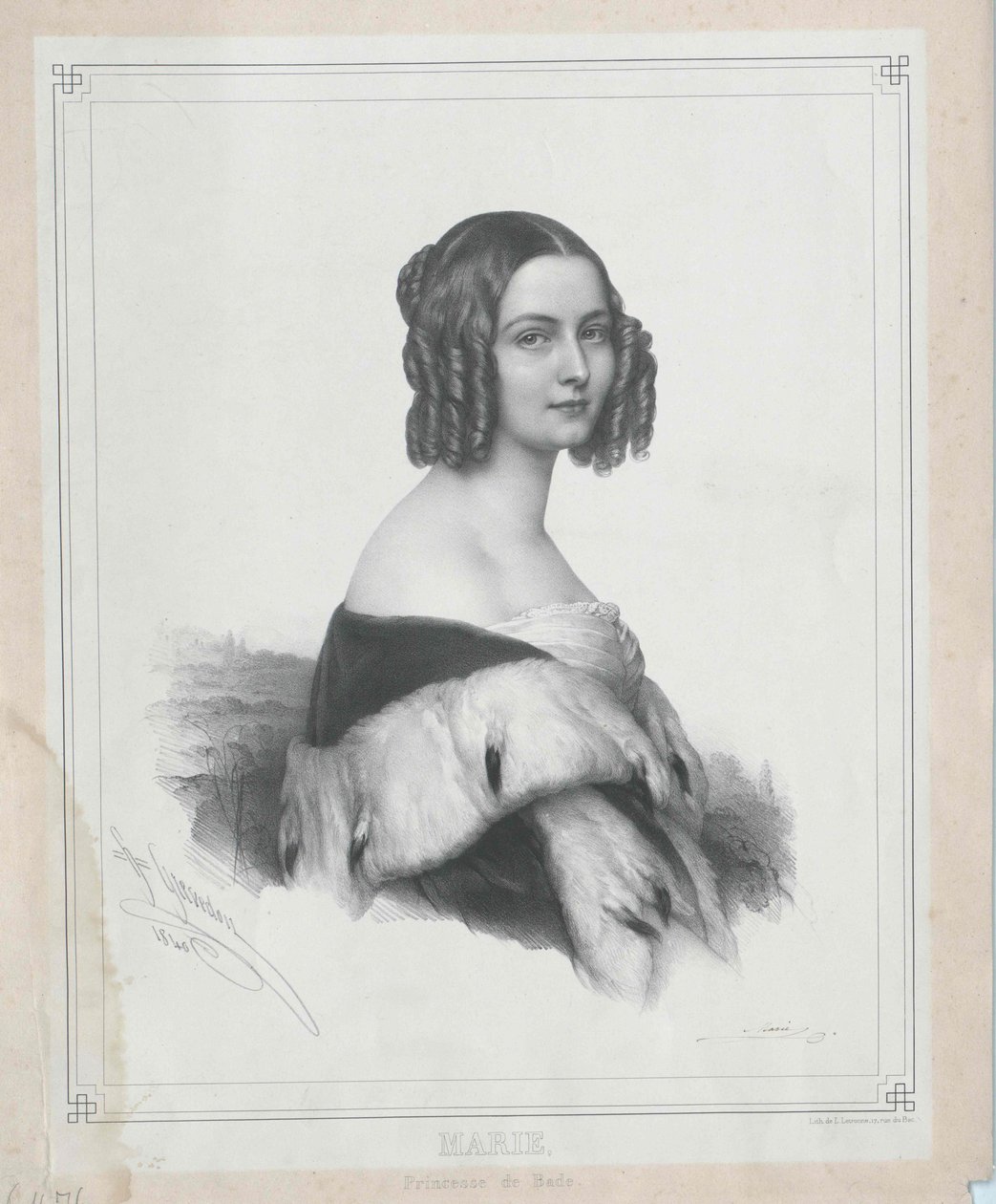 Princesse de Bade Marie (impression) - Artist Unknown