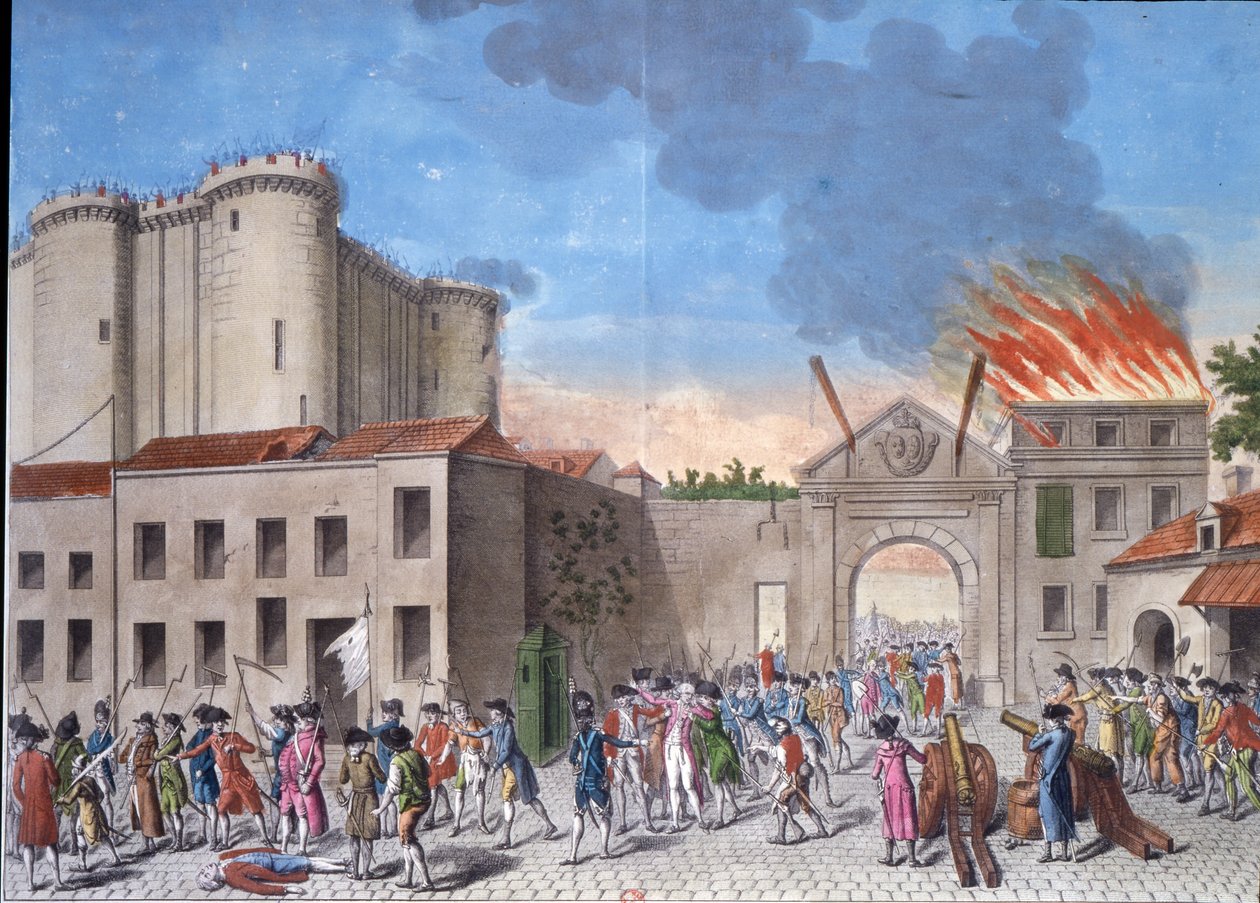 Prise de la Bastille par la foule le 14 juillet 1789, lors de la Révolution française - Artist Unknown