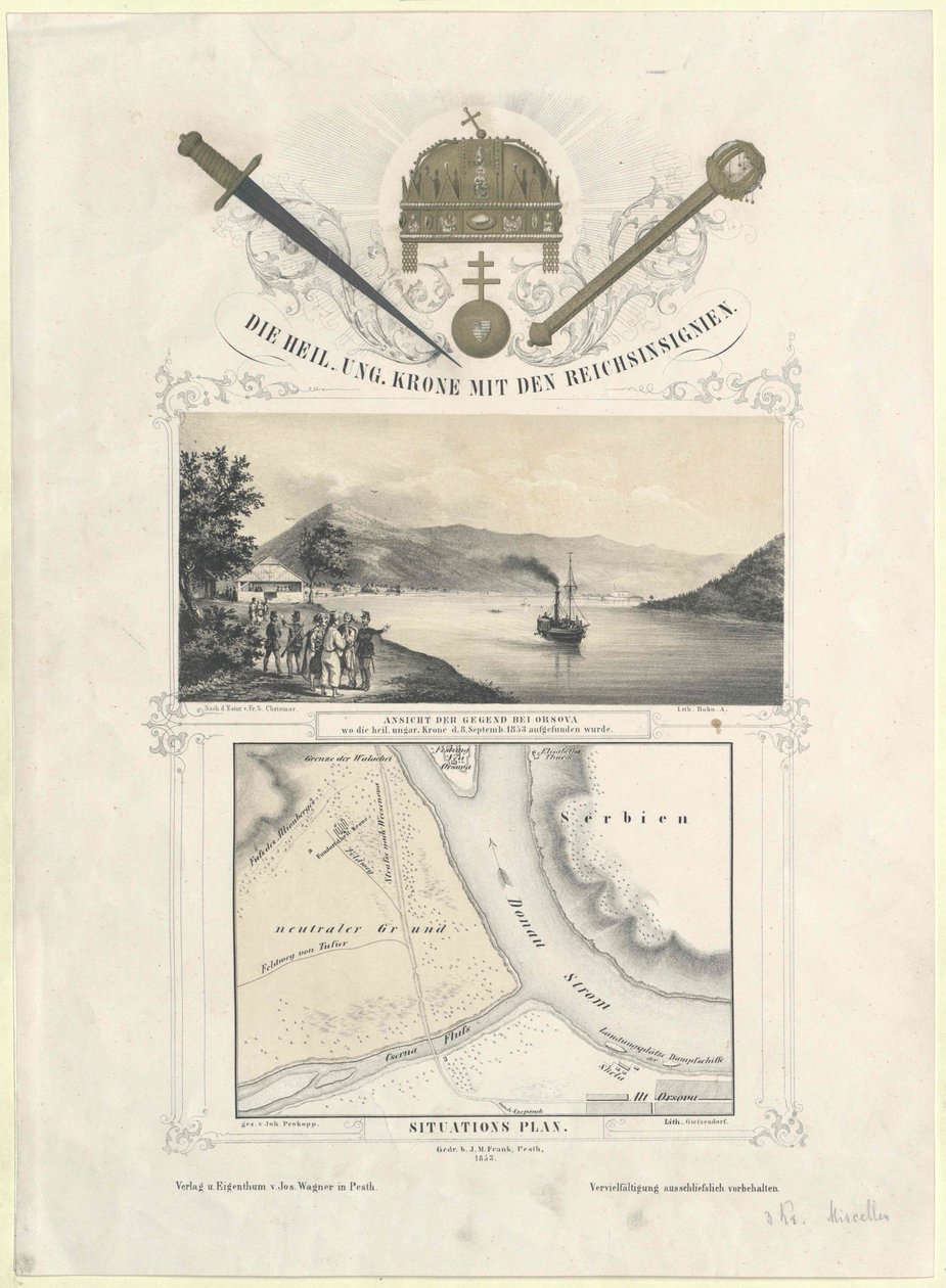 La sainte couronne hongroise avec les insignes impériaux - Artist Unknown