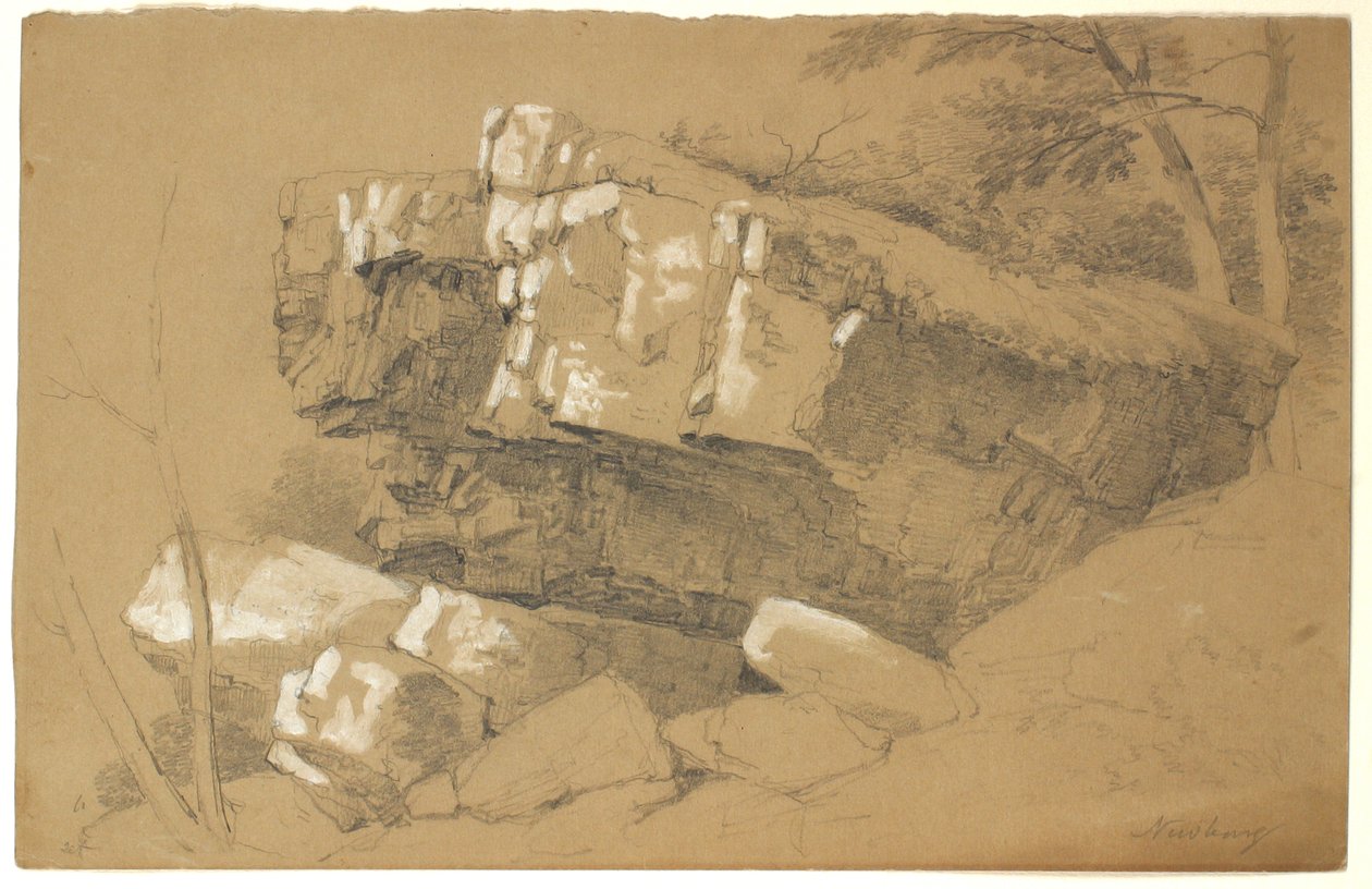Étude de rochers, Newburgh, New York, 1849 - Asher Brown Durand
