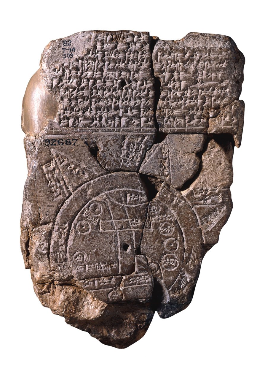 La carte babylonienne du monde, vers 510-500 av. J.-C. - Assyrian