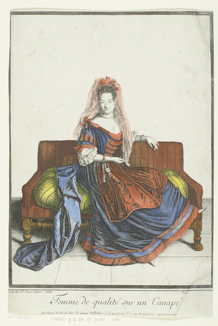 Femme de qualité sur un canapé - Aubert and Cie. (possibly)