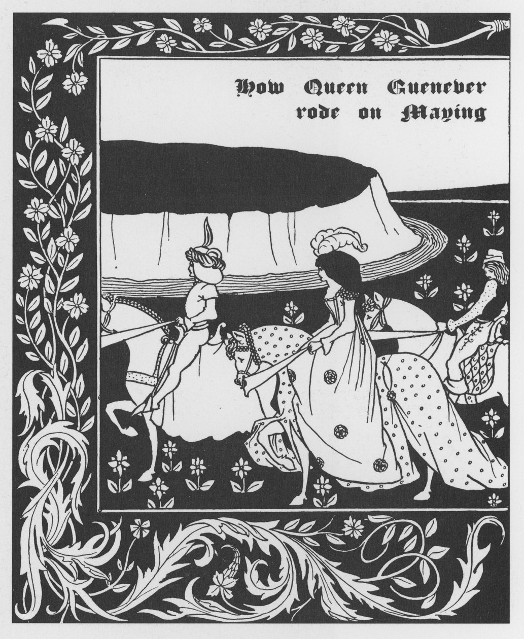 Légende arthurienne : Reine Guenièvre Reine de Mai (gravure dans La Mort d