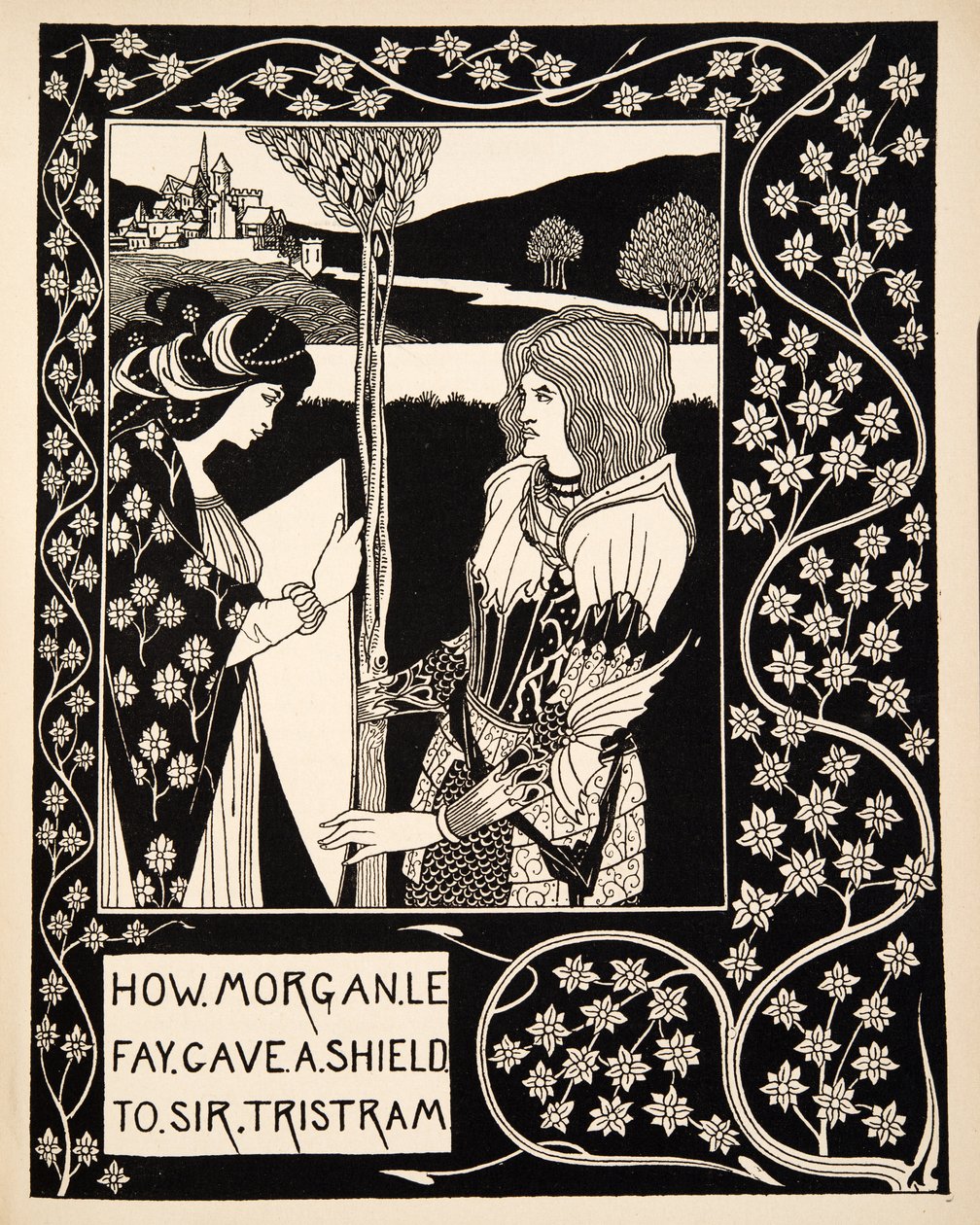 Comment Morgane Le Fay a donné un bouclier à Sir Tristram - Aubrey Beardsley