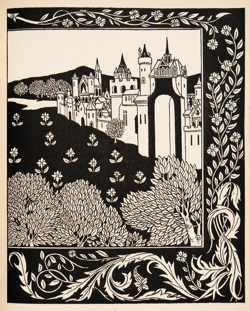 Comment la reine Guenièvre est montée sur Maying - Aubrey Beardsley