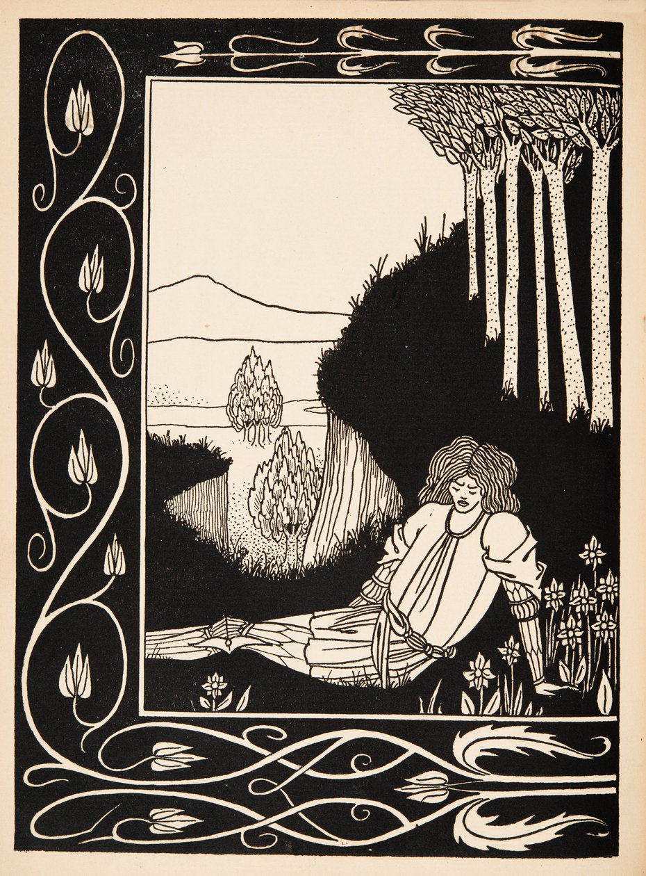 Sir Palomides fait le deuil et la douleur de La Beale Isoud - Aubrey Beardsley