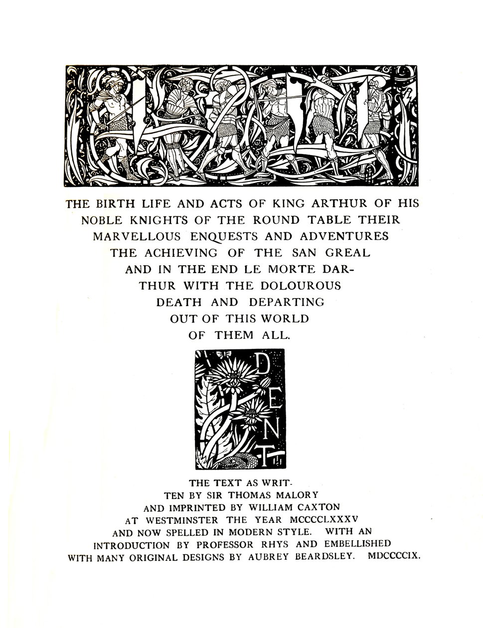 Page de titre conçue par Aubrey Beardsley pour Messrs. J. M. Dent and Sons Ltd, 1909, 1914 - Aubrey Beardsley