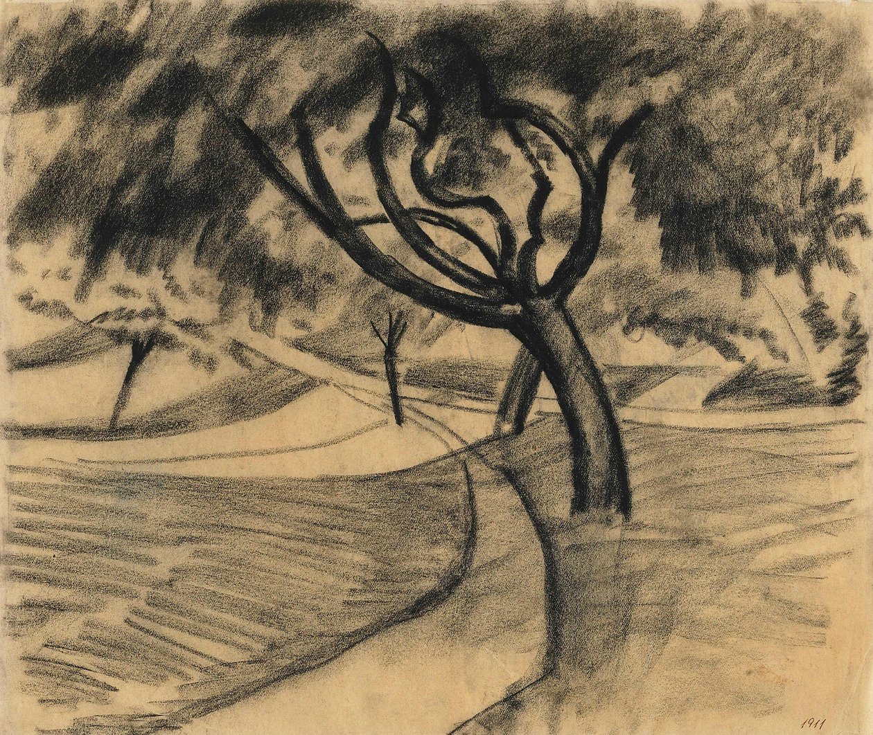 Arbre et champs - August Macke