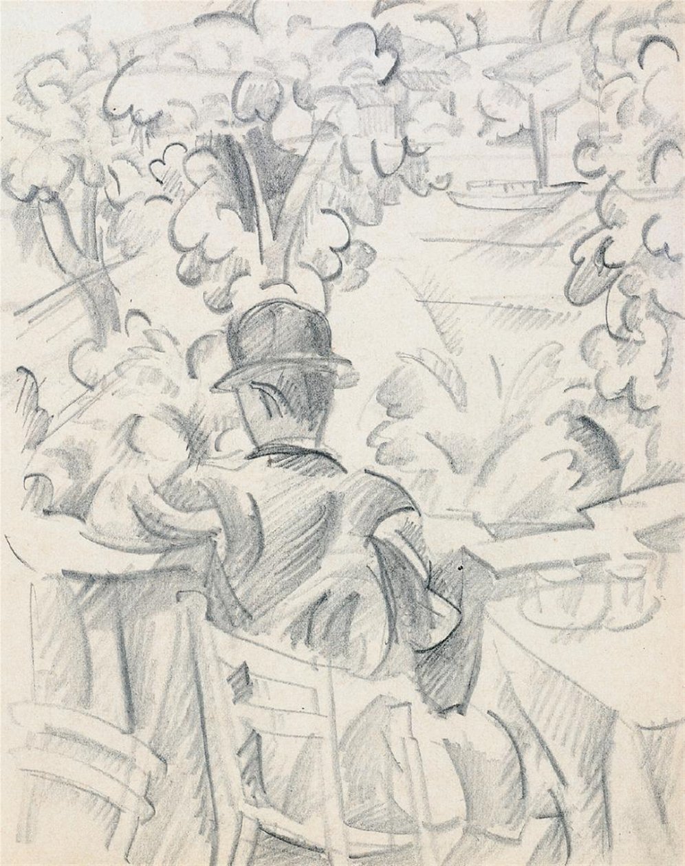 Café au bord de la rivière - August Macke
