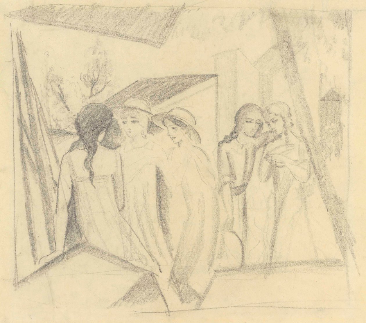 Cinq filles sur le balcon - August Macke