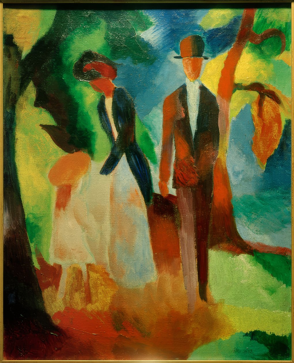 Gens au lac bleu - August Macke
