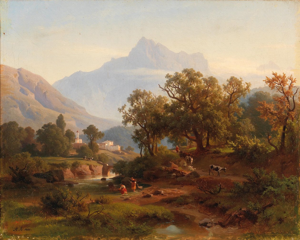 Région du Tyrol du Sud - Paysage dans la lumière du matin - August Behrendsen