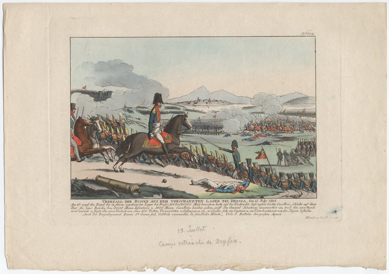 Attaque russe depuis le camp retranché de Dryssa le 15 juillet 1812 - August Friedrich Andreas Campe