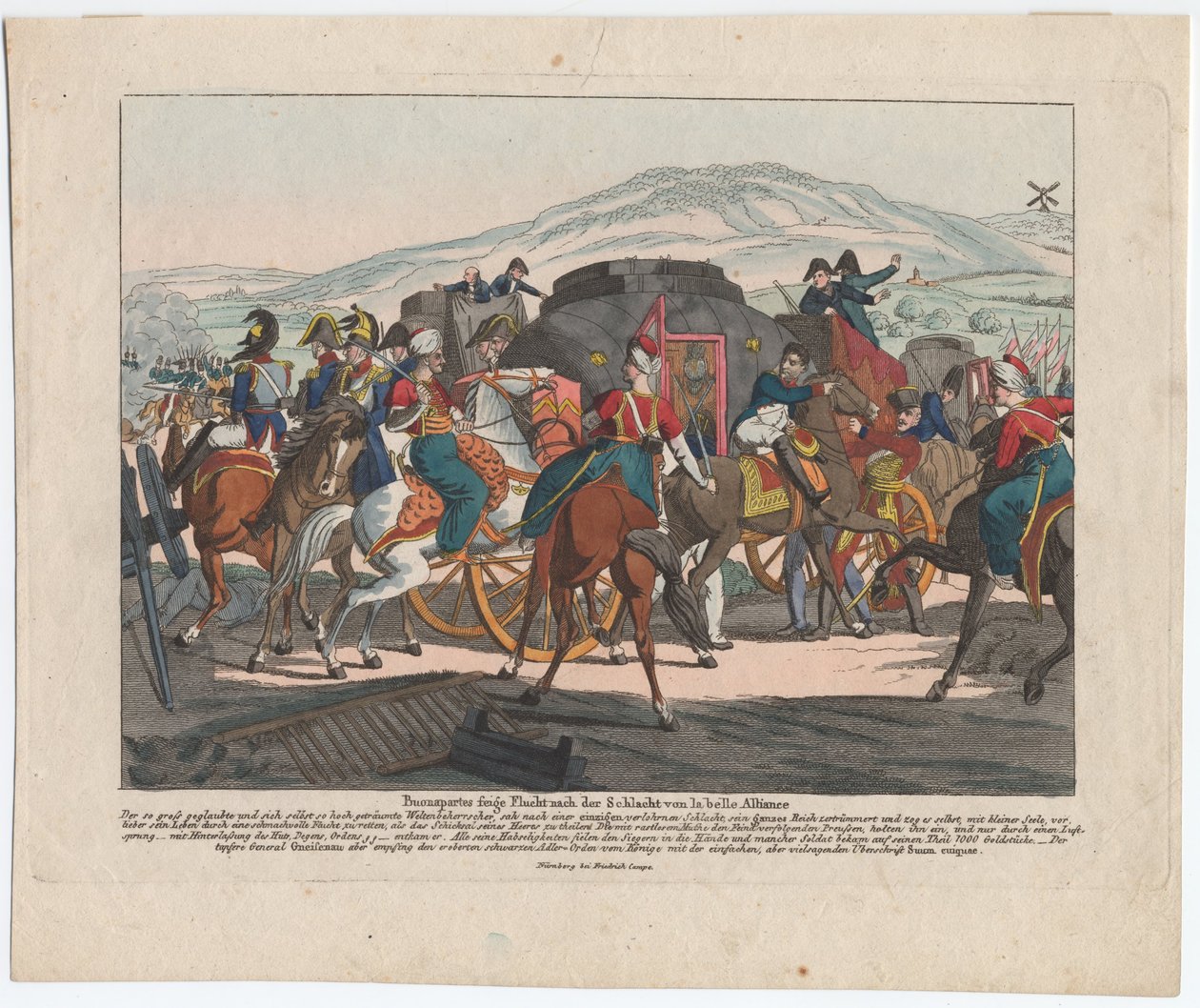 La fuite de Napoléon après la bataille de Waterloo - August Friedrich Andreas Campe
