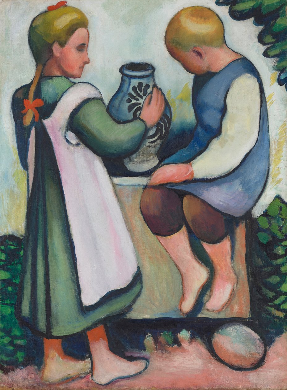 Des enfants près de la fontaine II - August Macke