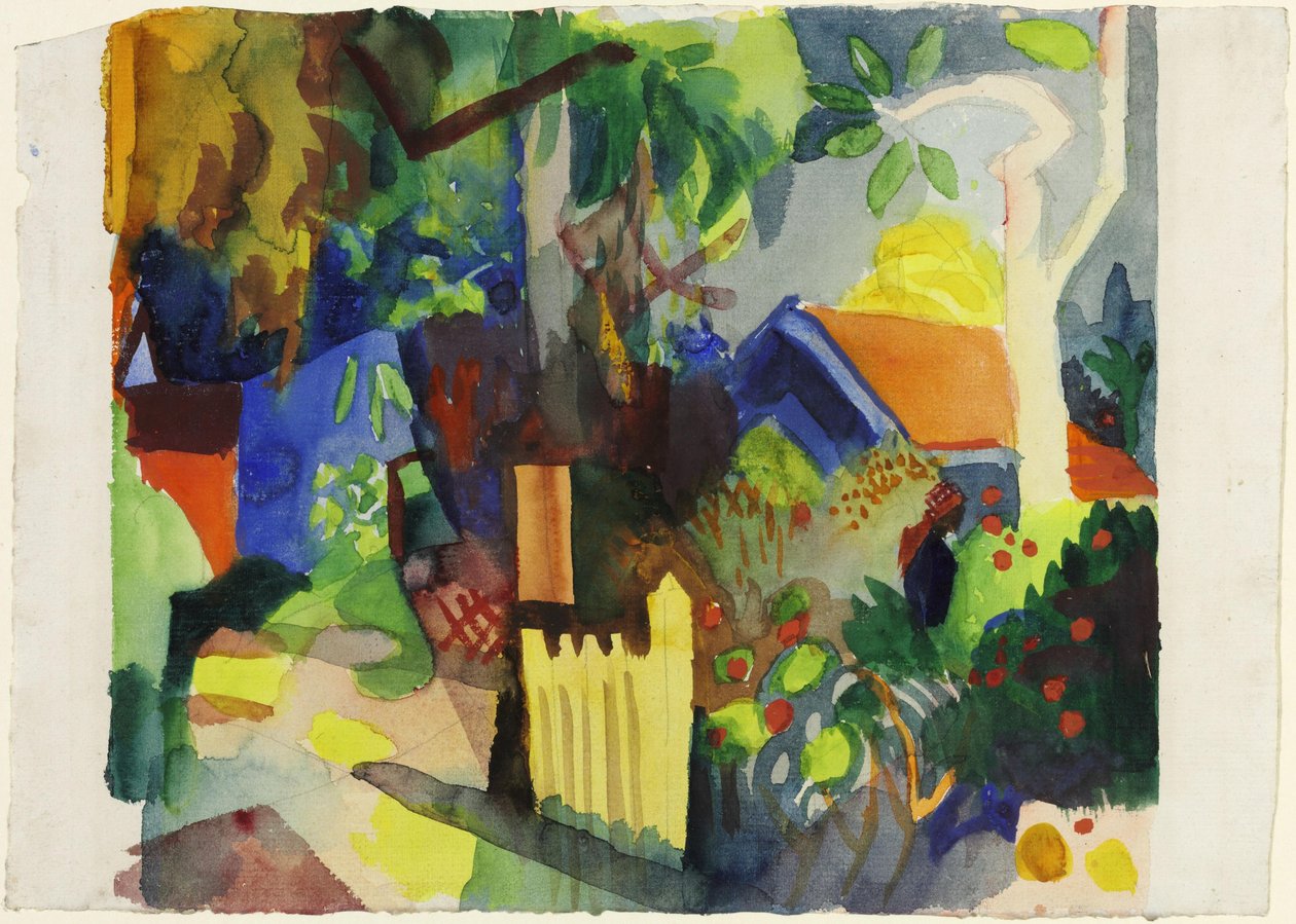 Paysage avec un arbre clair - August Macke