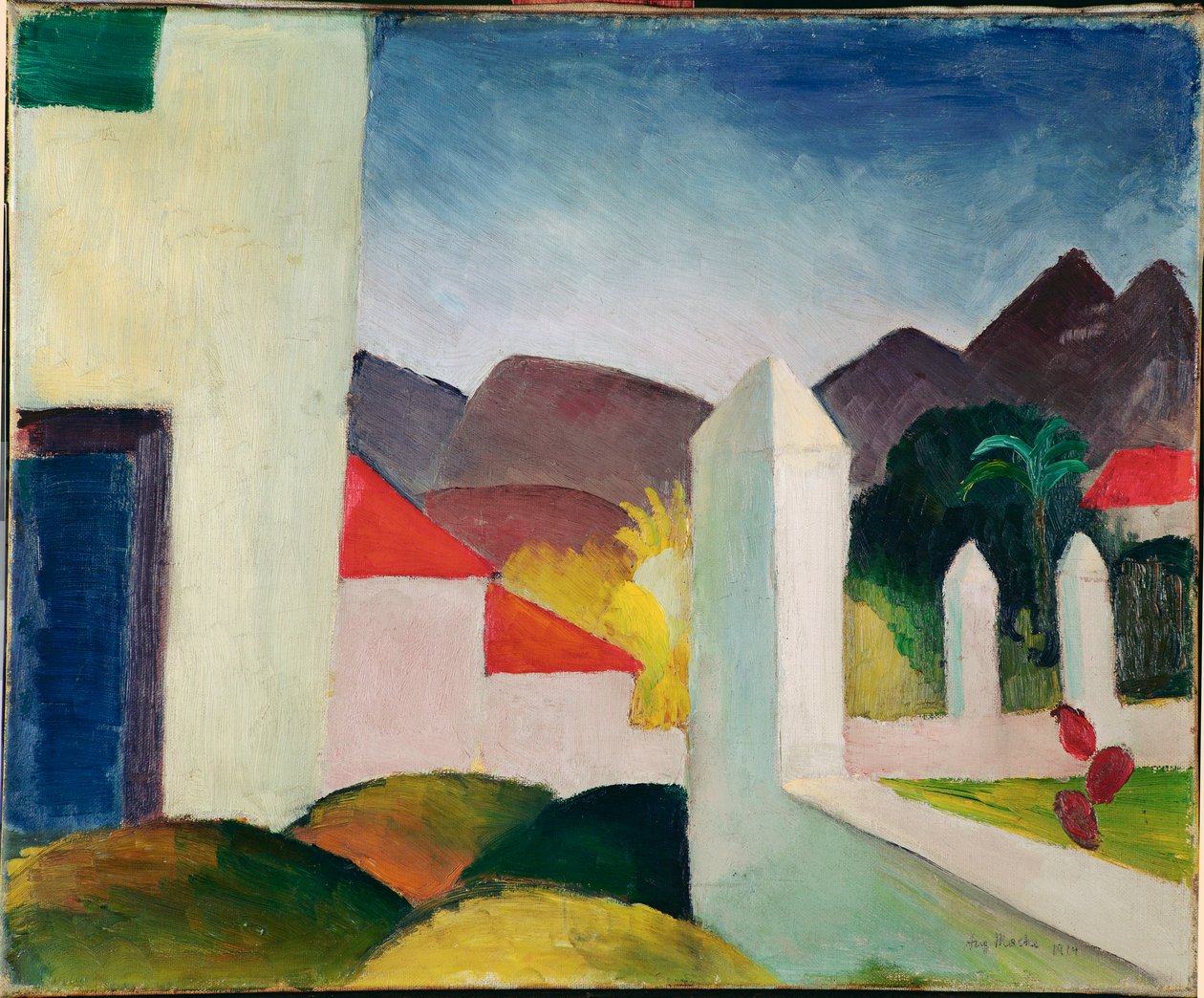 Paysage tunisien (oil on canvas) - August Macke