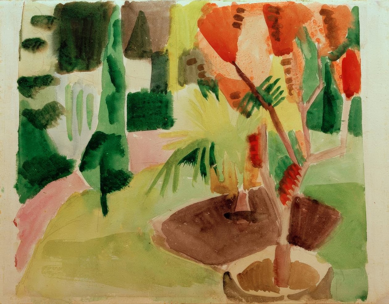 Notre jardin au bord du lac 2 - August Macke