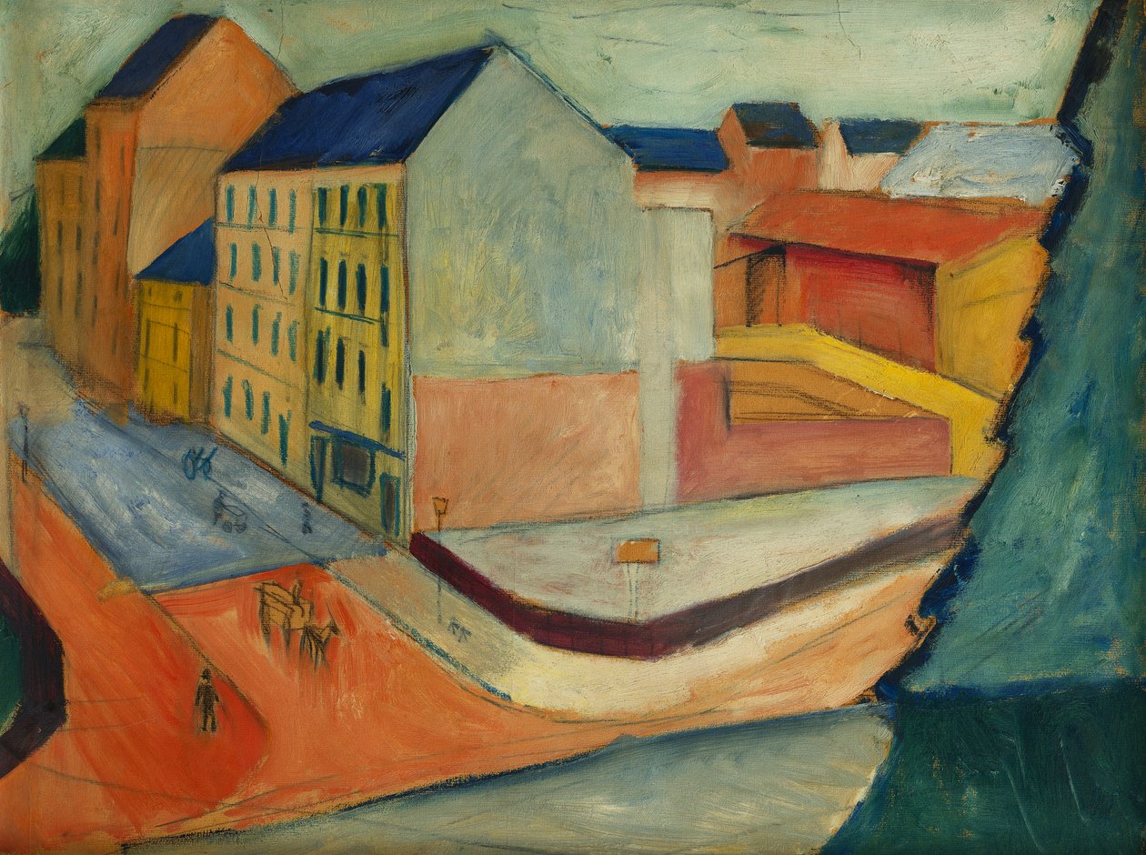 Unsere Strasse mit Reitbahn, Bonn, 1913 - August Macke