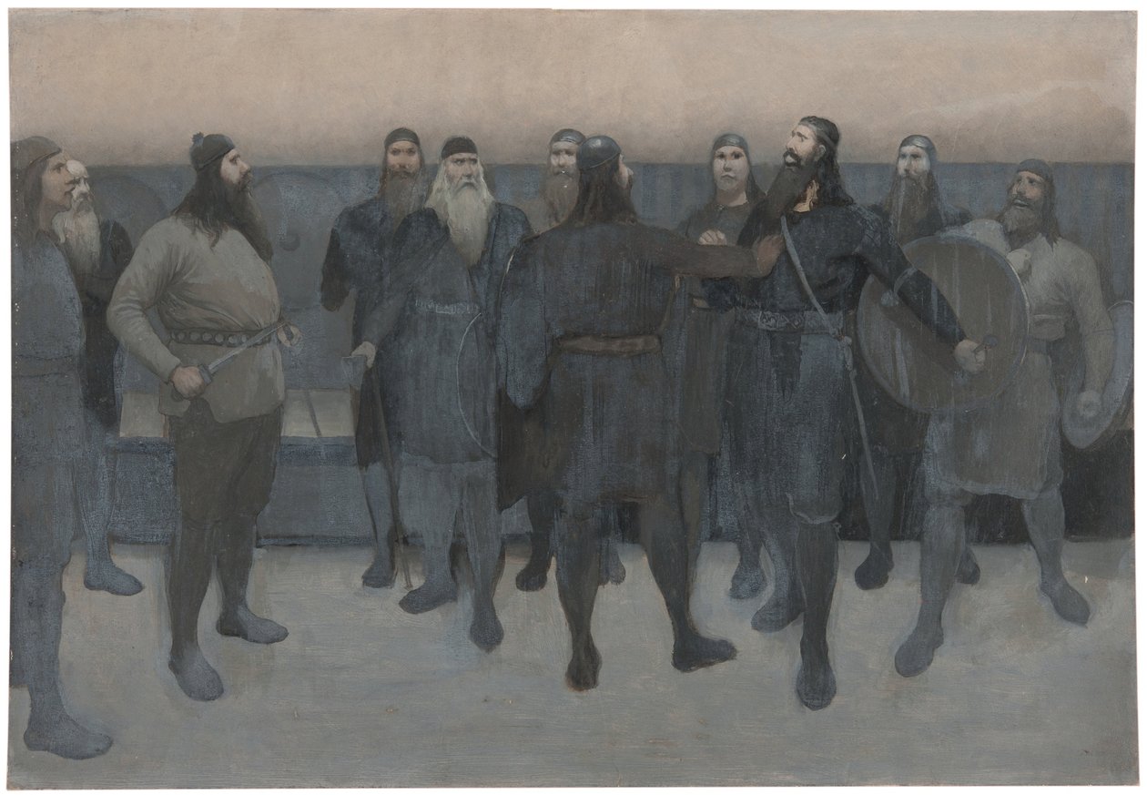 Illustration tirée de la « Saga de Njal » - August Malmström