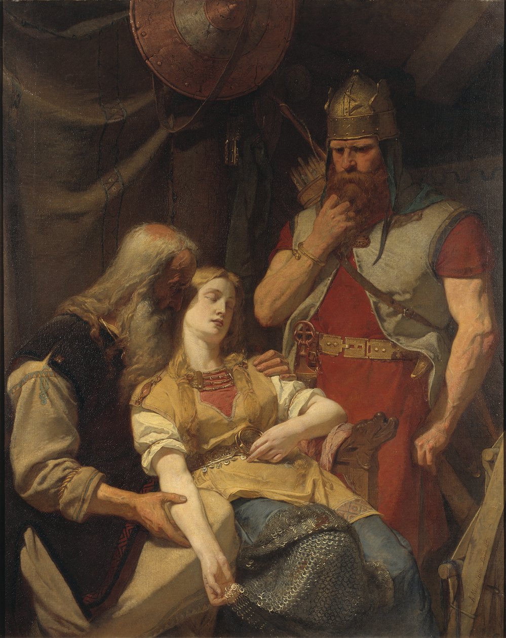 Orvar Oddr annonce à Ingeborg la mort de Hjalmar - August Malmström