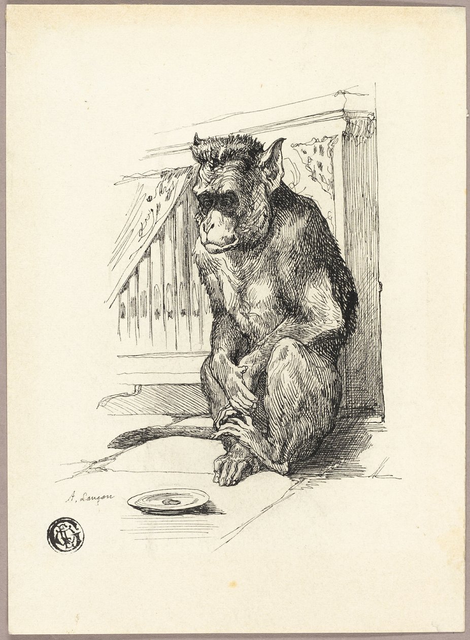 Singe mendiant - Auguste Andre Lancon