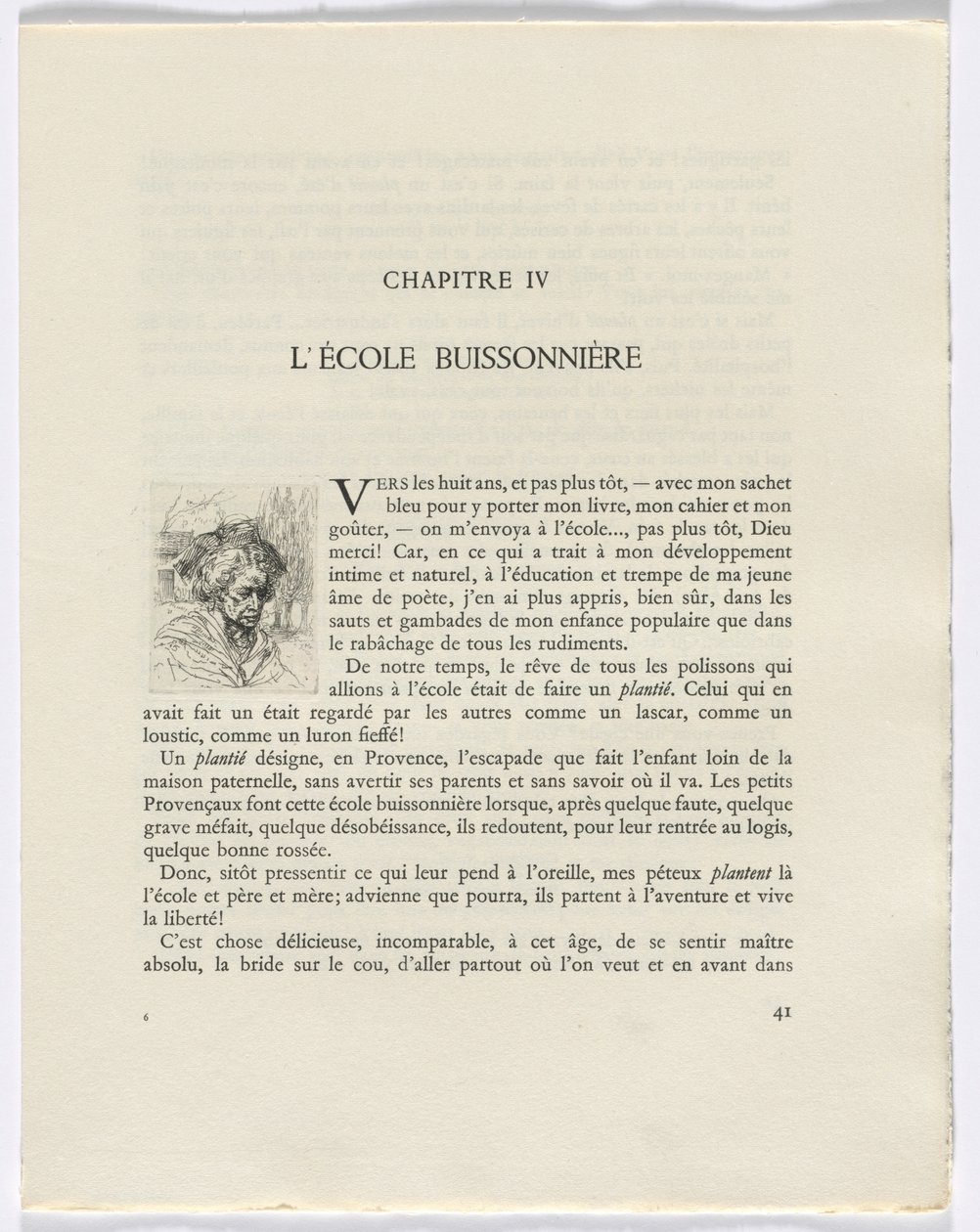 Frédéric Mistral: Mémoires et Recits by Frédéric Mistral: bust of a woman (page 41) - Auguste Brouet