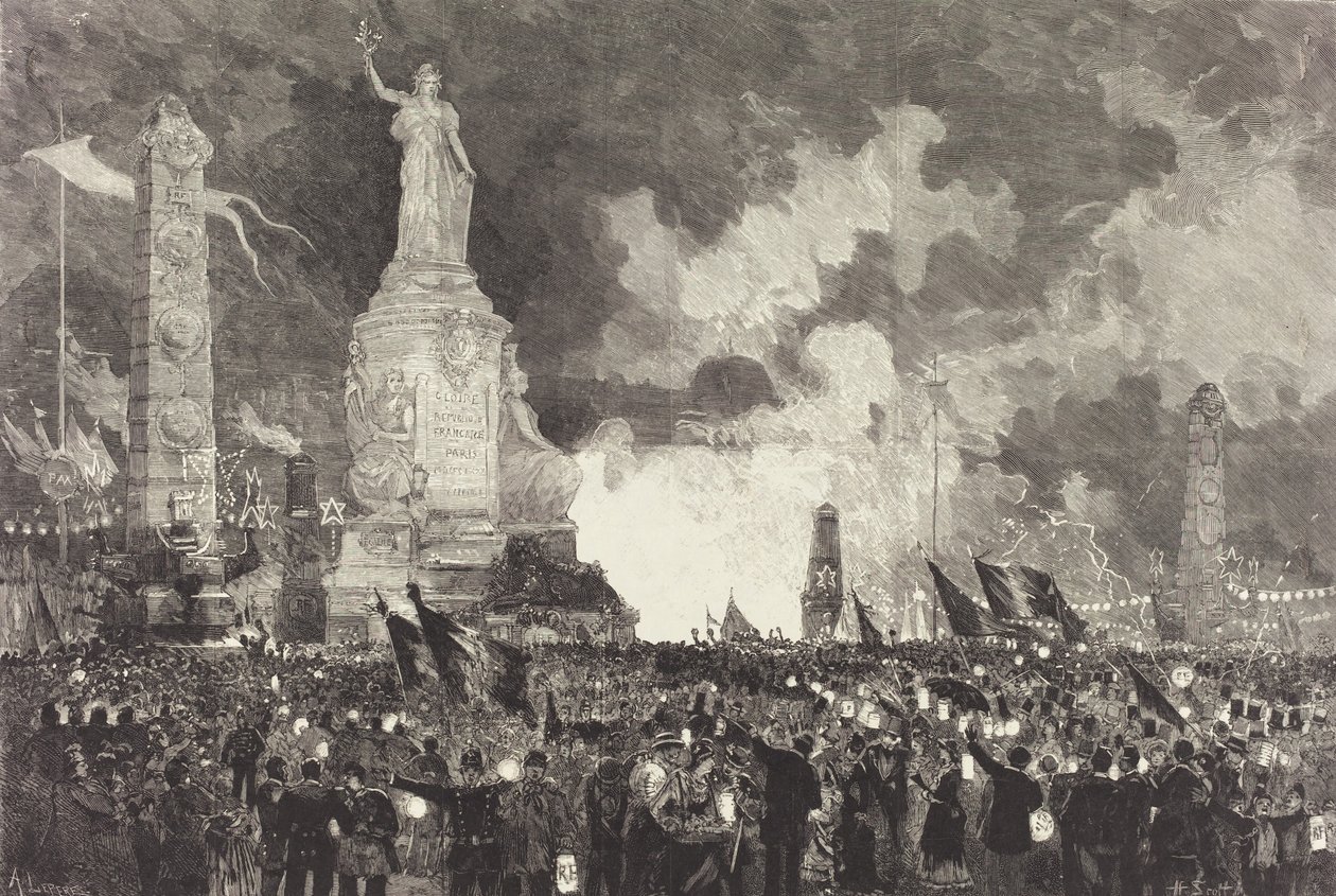 14 Juillet. Illumination de la Place de la République, 1883 - Auguste Lepere