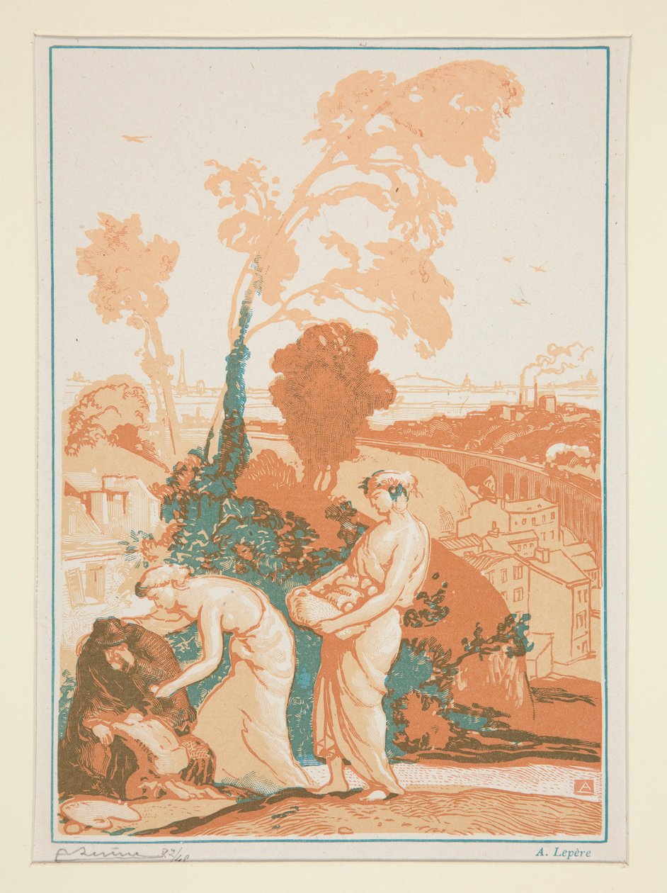 La Musique et la Poésie secourant les artistes - Auguste Lepere