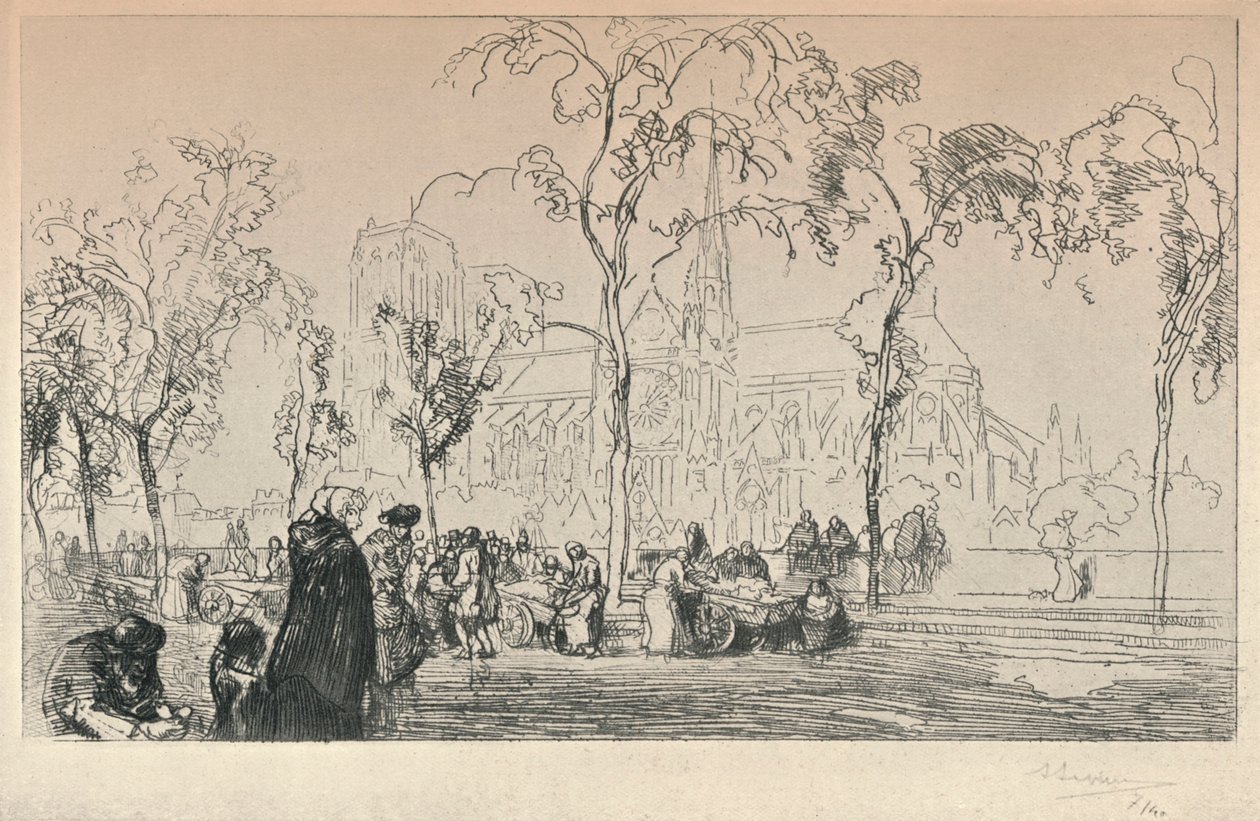 Notre-Dame vue du Quai Montebello, 1915 - Auguste Louis Lepère