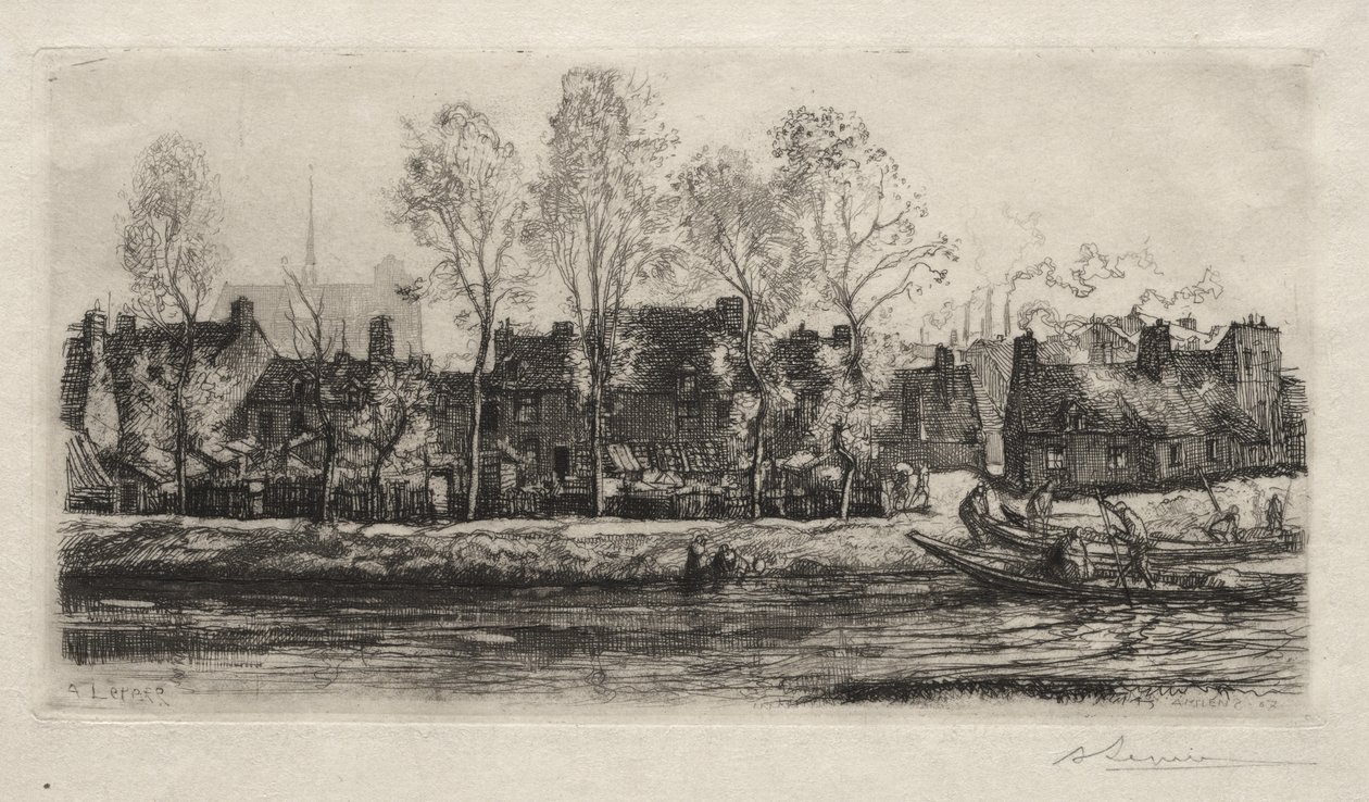 Amiens, les rives de la Somme - Auguste Louis Lepère