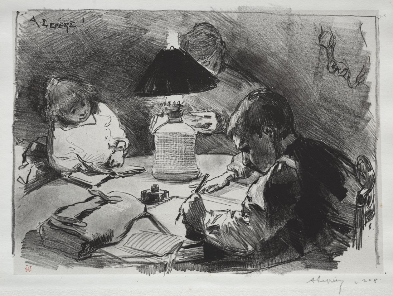 Autour de la lampe - Auguste Louis Lepère