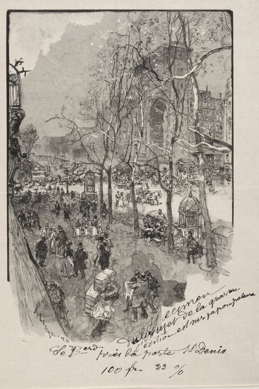 Les Boulevards, près de la Porte Saint-Denis - Auguste Louis Lepère