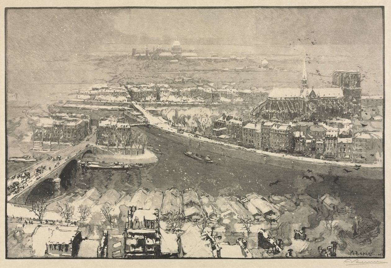 Paris sous la neige - Auguste Louis Lepère