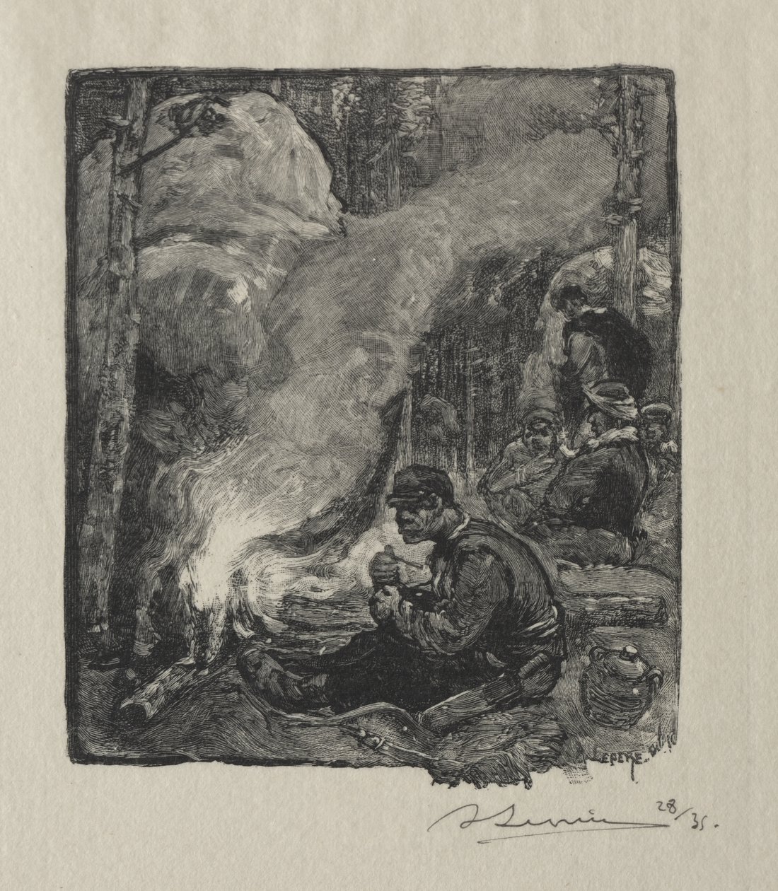Repas des Bûcherons - Auguste Louis Lepère