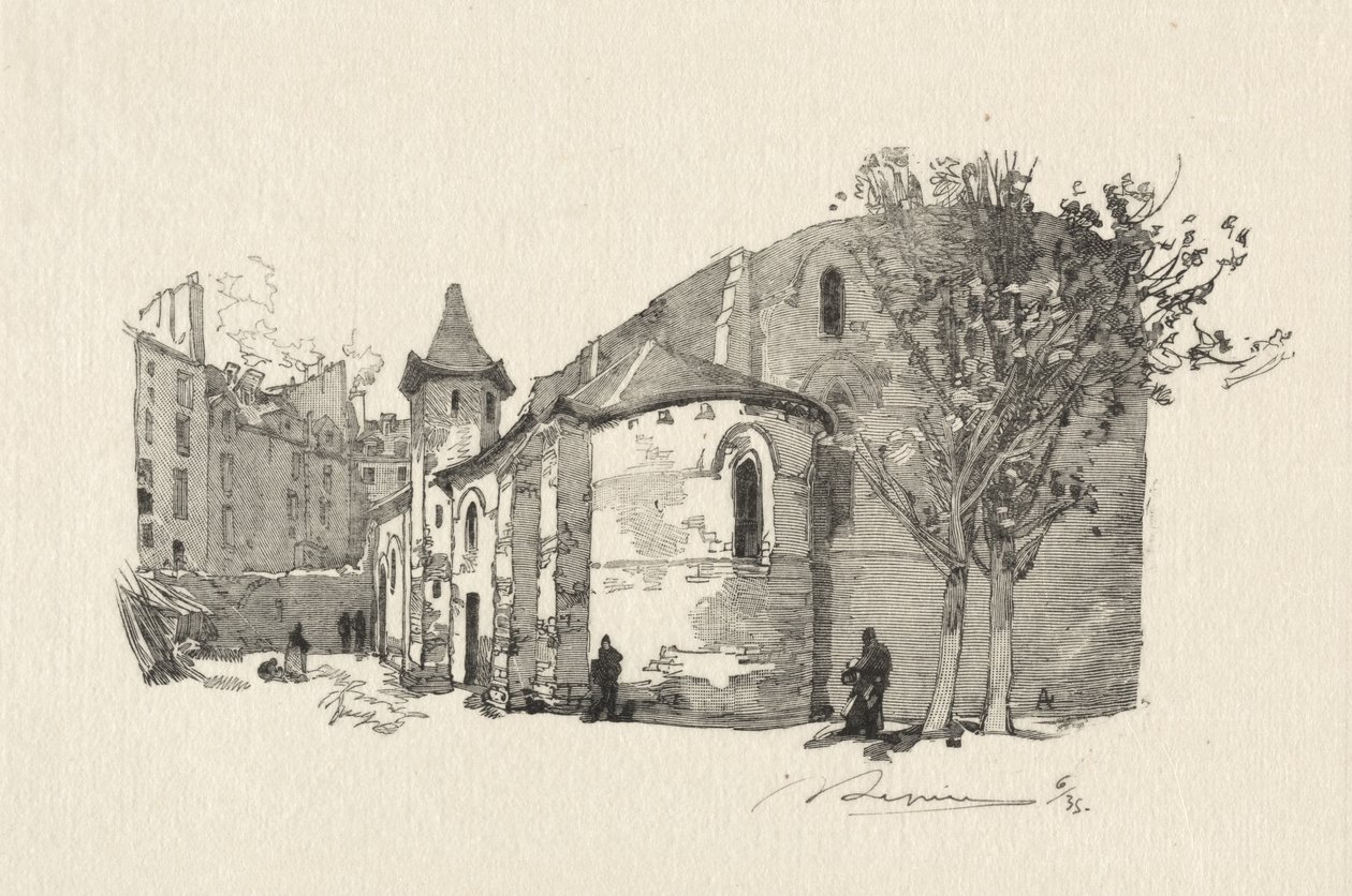 St. Julien le Vauvre, Vue extérieure - Auguste Louis Lepère