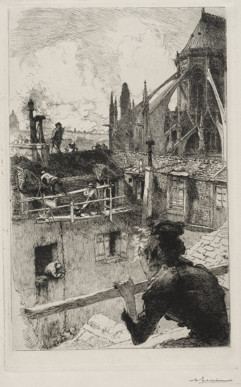Sur les Toits près de Notre Dame - Auguste Louis Lepère