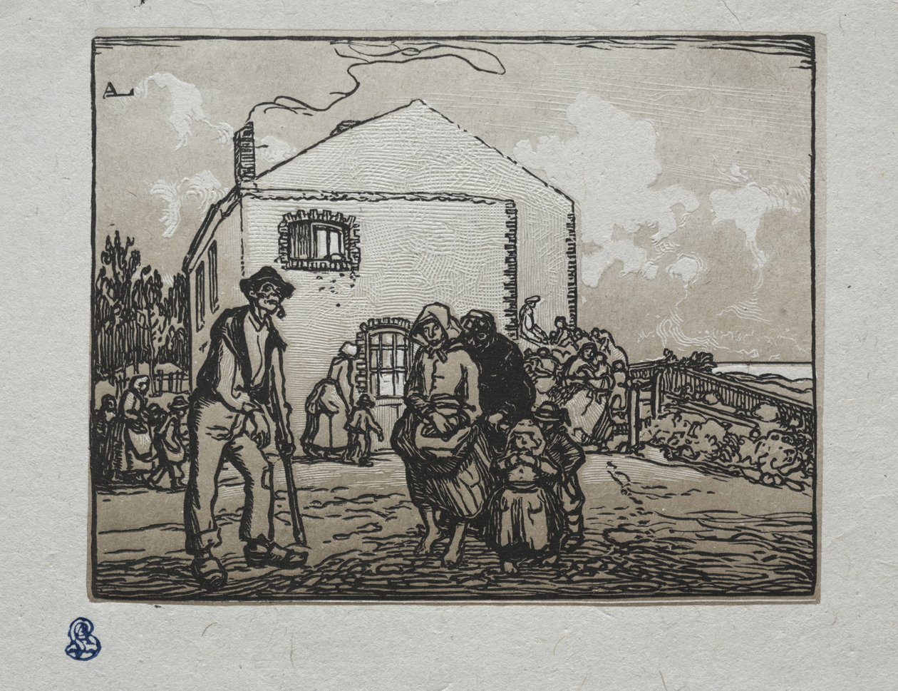 Les Mendiants à la Dernière Maison - Auguste Louis Lepère