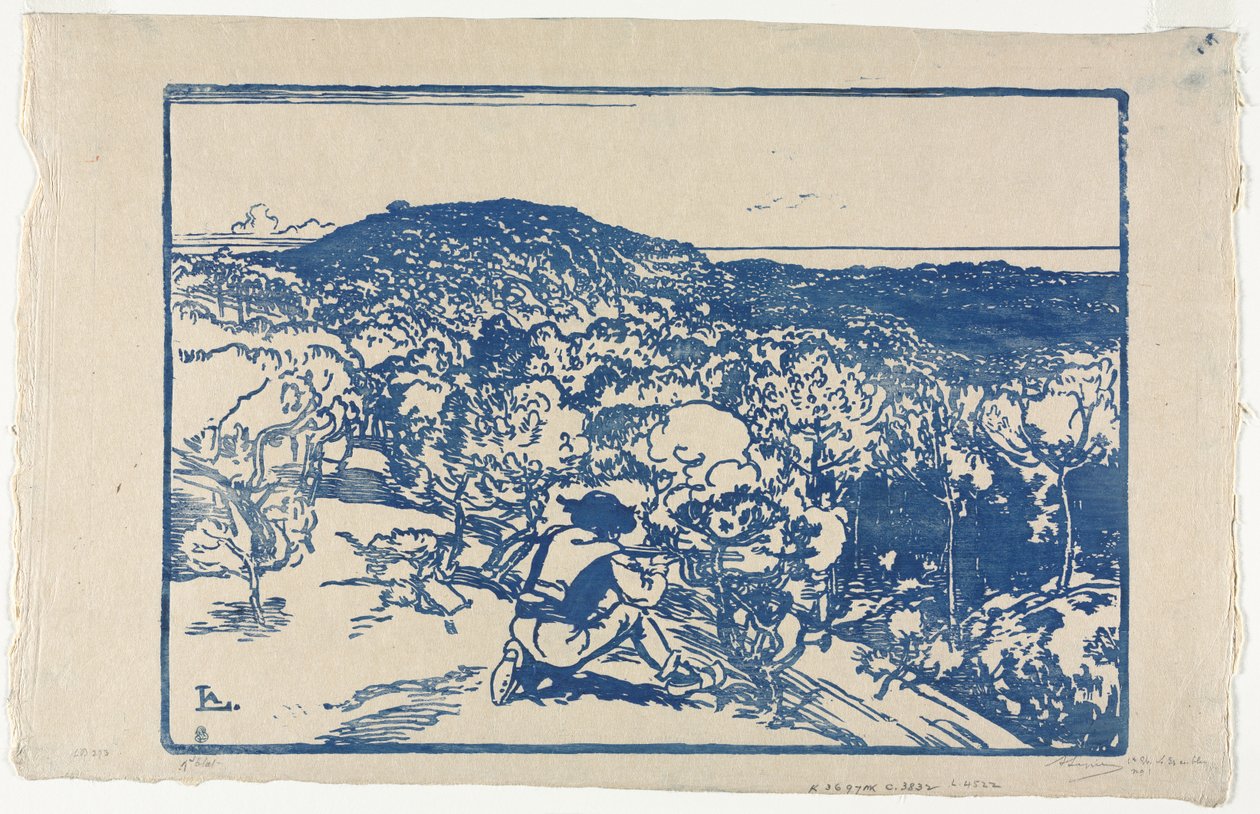 Le braconnier, dunes de Saint Jean de Mont - Auguste Louis Lepère