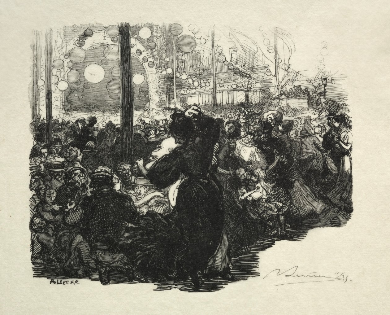 14 Juillet, Rue de Belleville, 10 heures - Auguste Louis Lepère