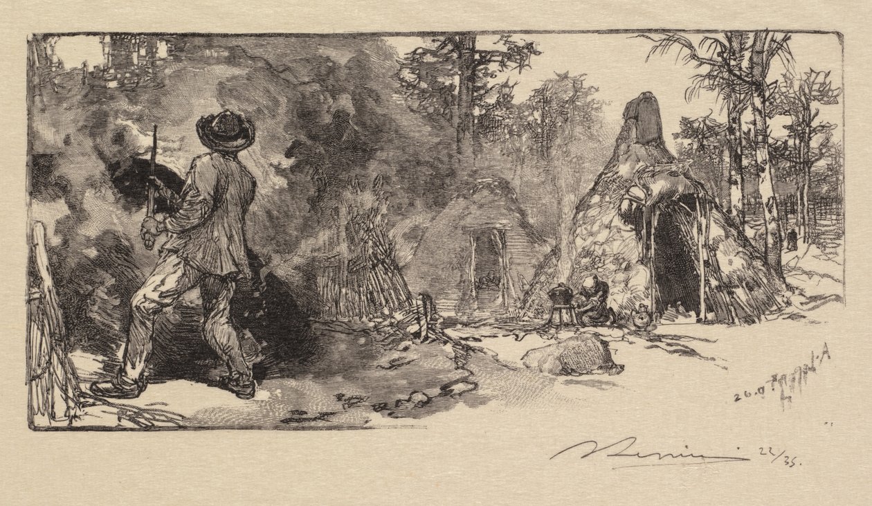 Forêt de Fontainebleau: Les charbonniers - Auguste Louis Lepère