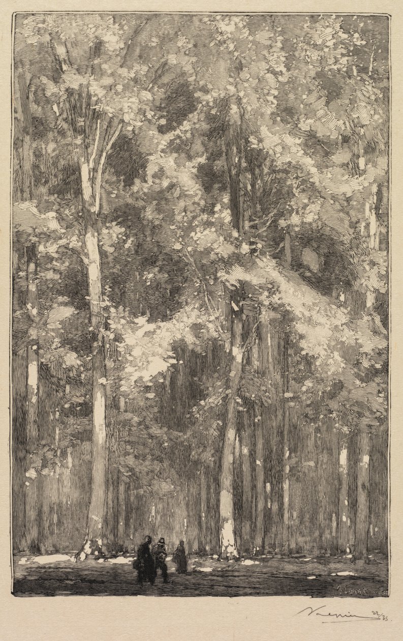 Forêt de Fontainebleau: Le Matin, Carrefour des Forts de Marlotte - Auguste Louis Lepère