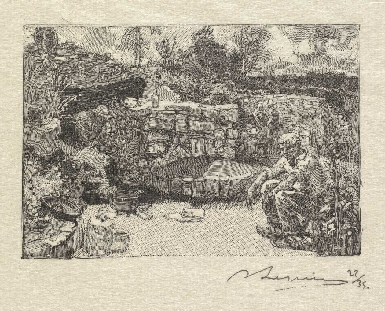 Forêt de Fontainebleau : Loge de carrier - Auguste Louis Lepère