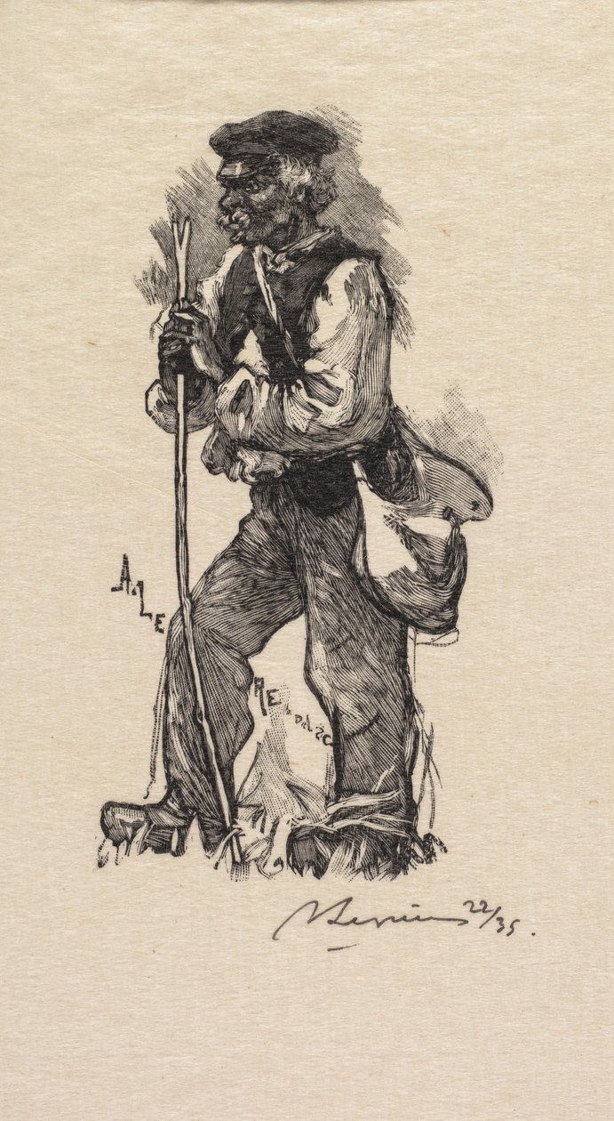 Forêt de Fontainebleau : Le chasseur de serpents, 1890 - Auguste Louis Lepère