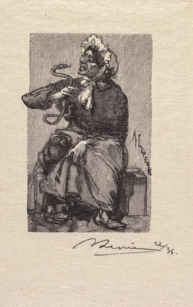 Forêt de Fontainebleau : Marchande de serpents, 1890 - Auguste Louis Lepère