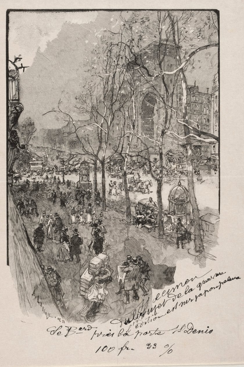 Les Boulevards, près de la Porte Saint-Denis - Auguste Louis Lepère