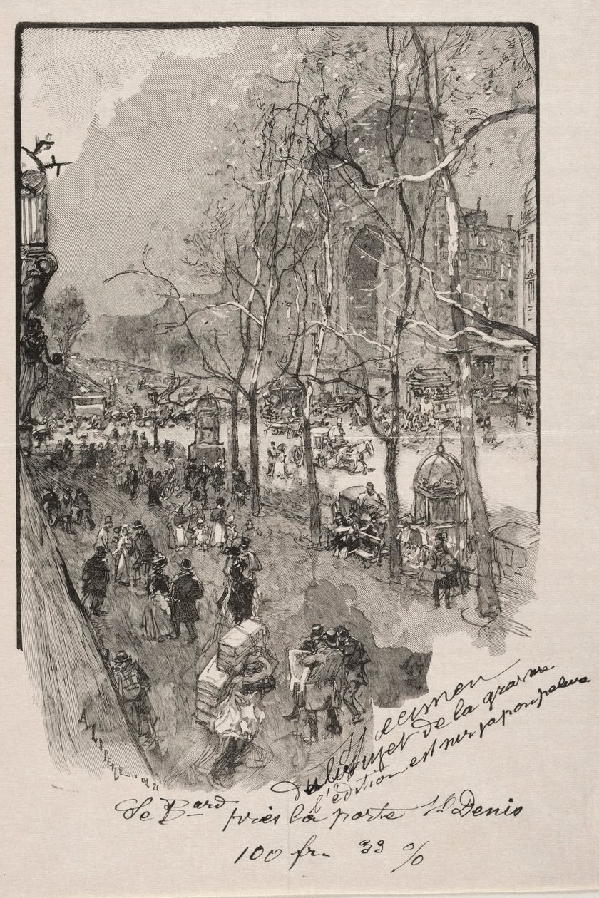 Les Boulevards, près de la Porte St. Denis - Auguste Louis Lepère