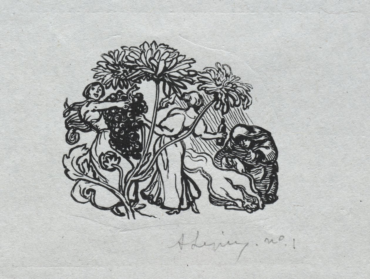 Almanach de Paris, 1897: Cul-de-lampe, Automne - Auguste Louis Lepère
